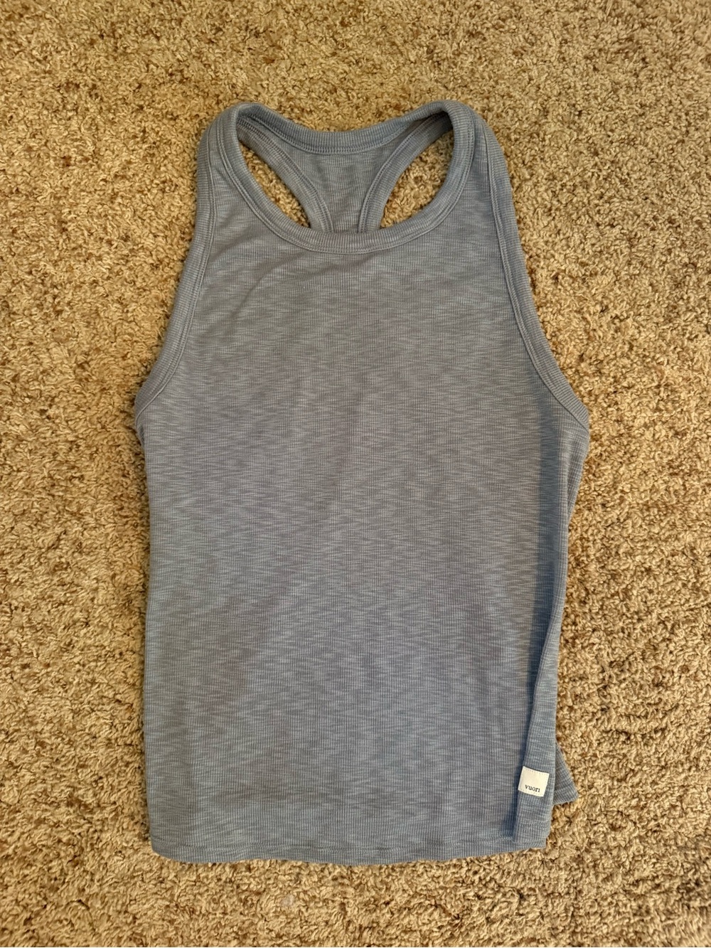 Vuori Light Blue Ribbed Racerback Tank